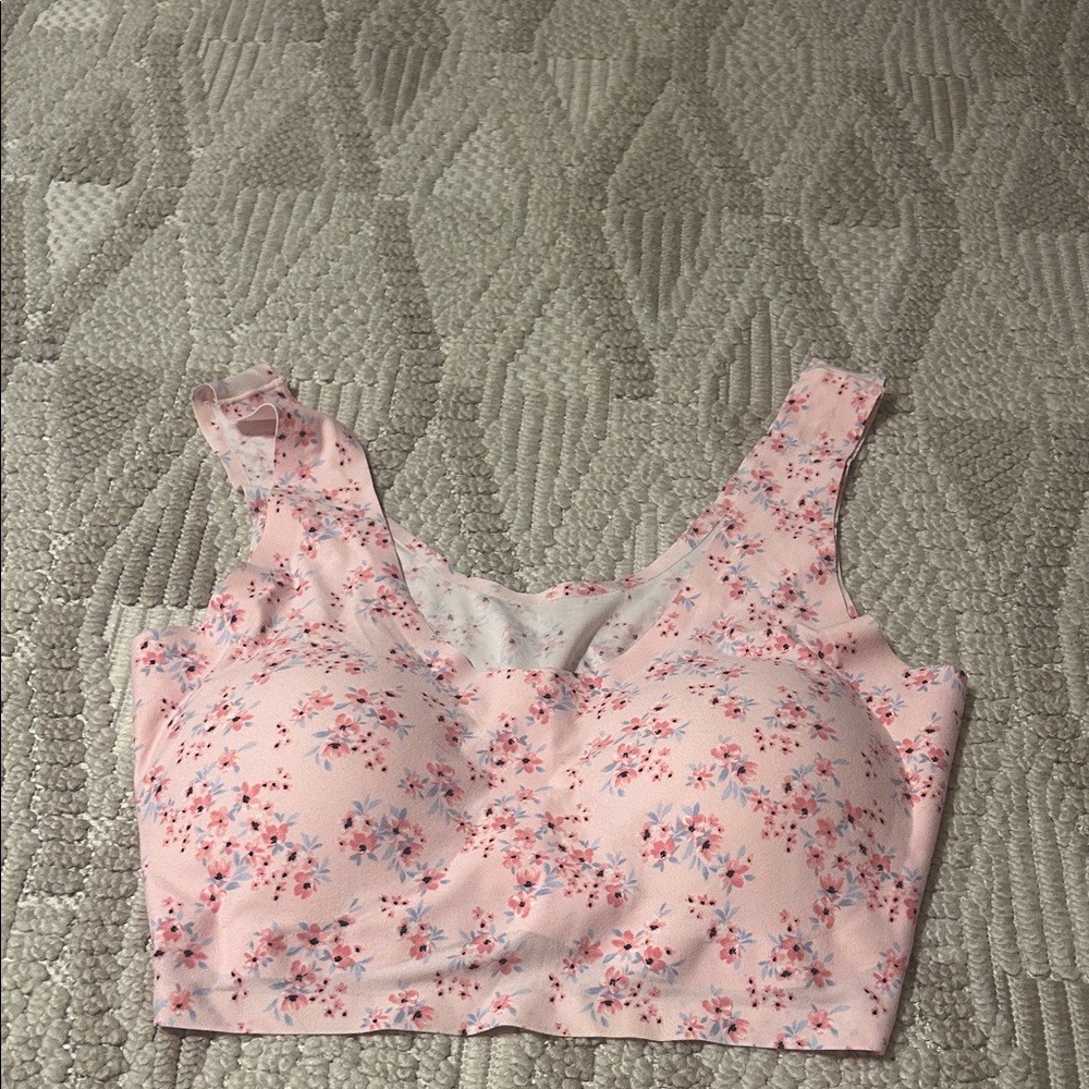 Laura Ashley Pink Floral Sports Bra